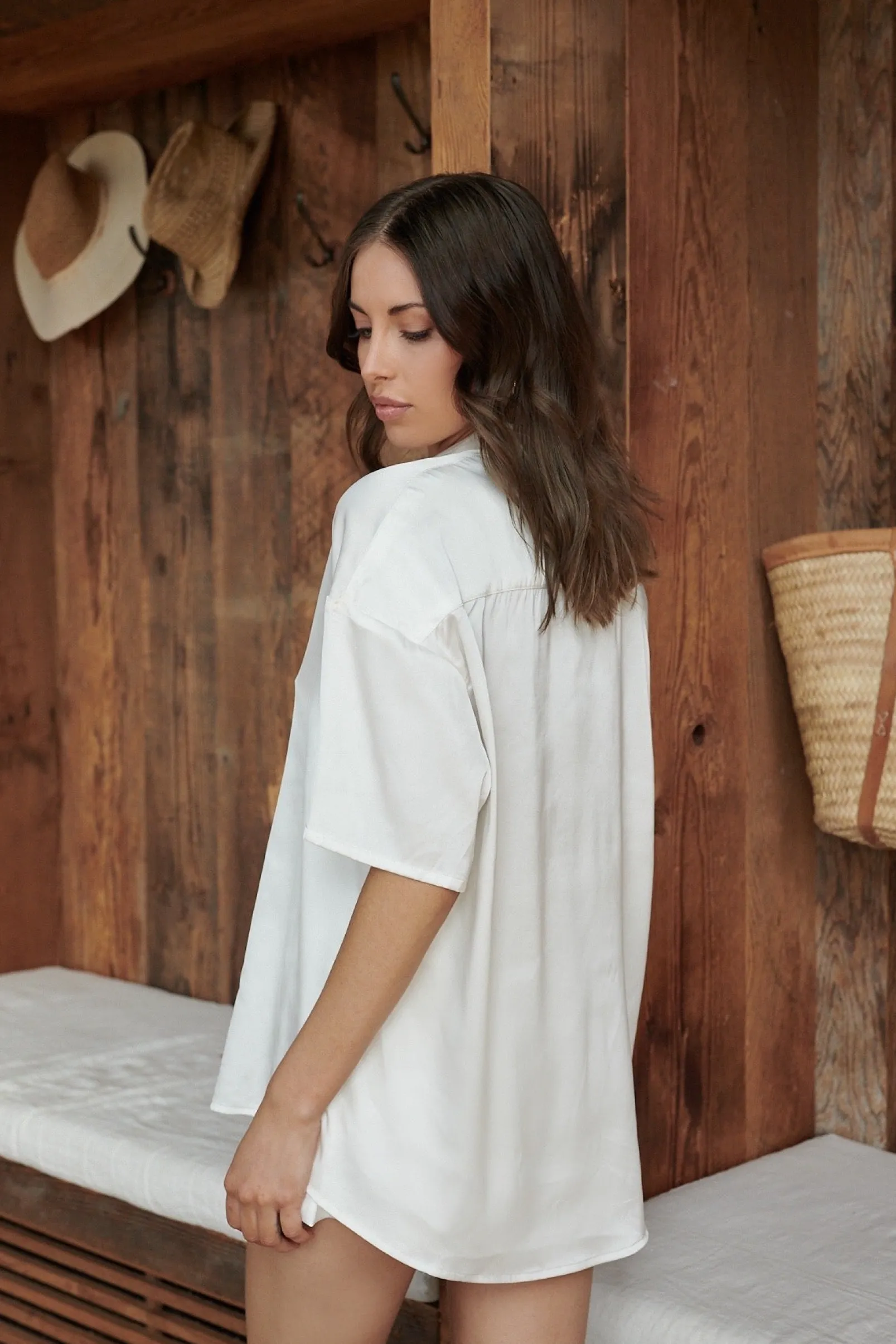 celine_short_sleeve_shirt_ivory_4.webp Clearance Kat The Label Celine Short Sleeve Shirt Ivory white