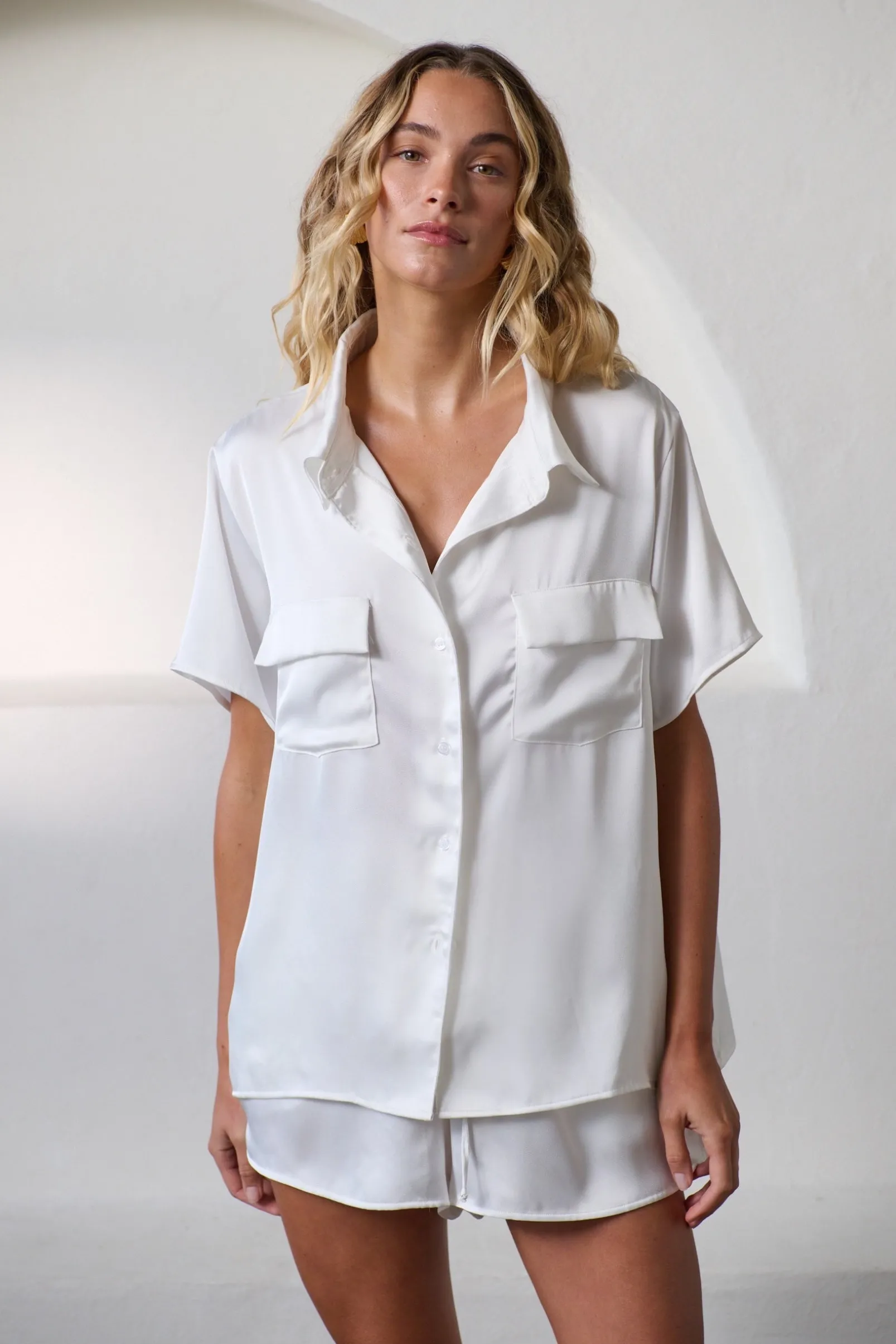 gracie_short_sleeve_shirt_ivory_2.webp Online Kat The Label Gracie Short Sleeve Shirt Ivory white